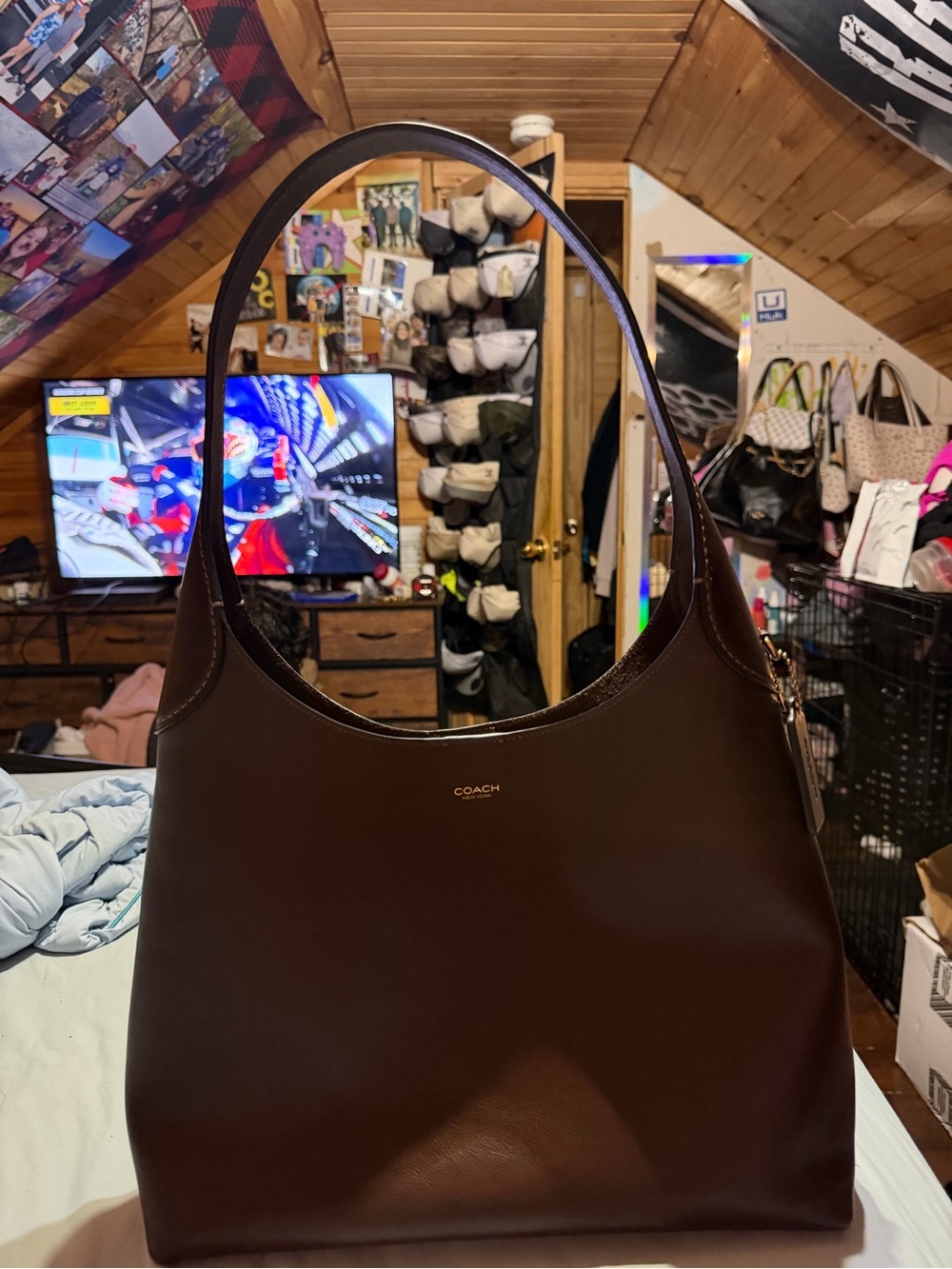 Coach Brown Leather Shoulder Hobo Bag